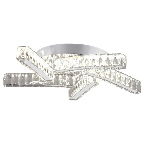 Apliqa LİYA BÜYÜK KROM KRİSTAL TAŞLI LED AVİZE - Resim 2