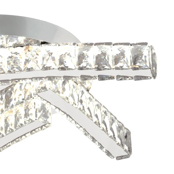 Apliqa LİYA BÜYÜK KROM KRİSTAL TAŞLI LED AVİZE - Resim 4