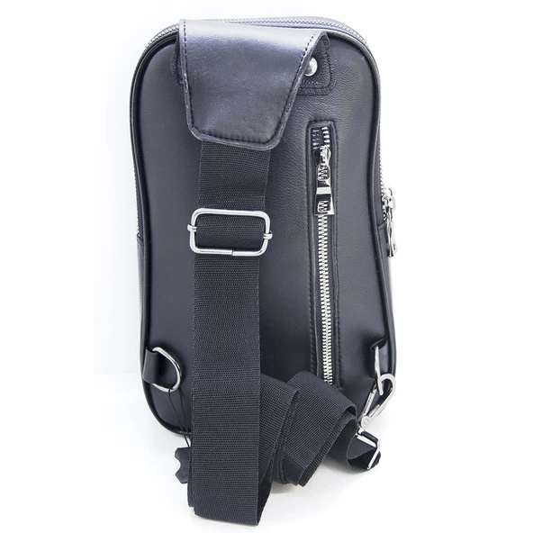 Lederax Hakiki Deri Çapraz Omuz Çantası Çift Taraf Askılı Bodybag - 6