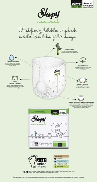 Sleepy Külot Bebek Bezi Natural Beden:4 (7-14KG) Maxi 96 Adet Ultra Pk - 23