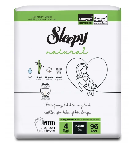 Sleepy Külot Bebek Bezi Natural Beden:4 (7-14KG) Maxi 96 Adet Ultra Pk - 5