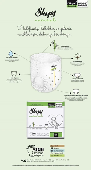 Sleepy Külot Bebek Bezi Natural Beden:4 (7-14KG) Maxi 96 Adet Ultra Pk - 24