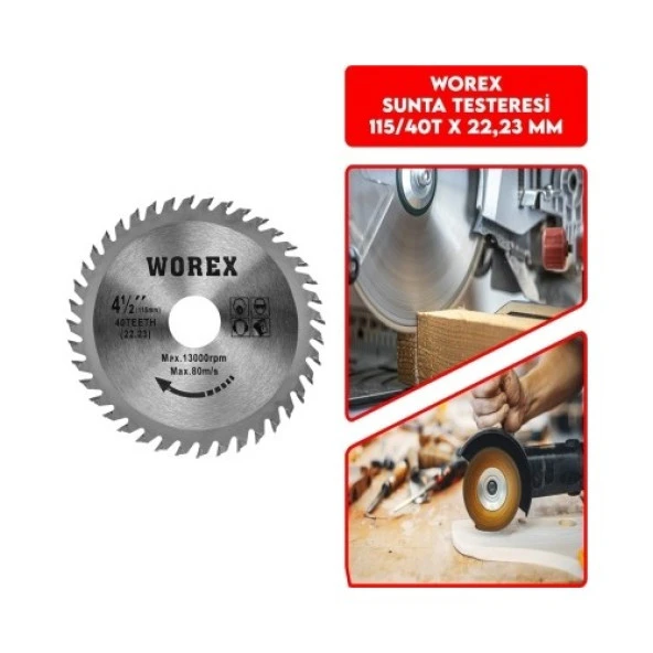 Worex Sunta Testeresi 115/40T x 22,23 mm - 2