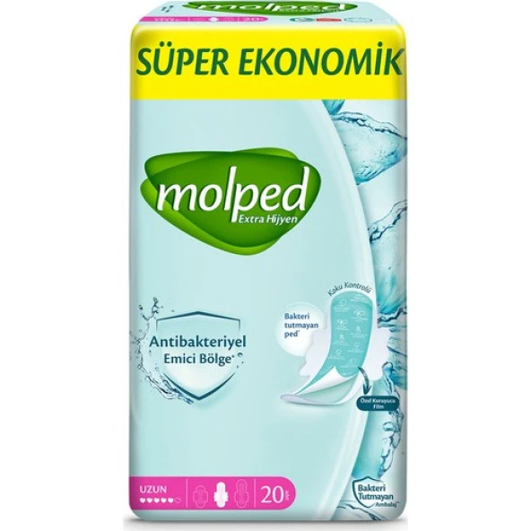 Molped Antibakteriyel Hijyenik Ped Uzun 80 Adet Süper Ekonomik Pk (4PK*20) - 2