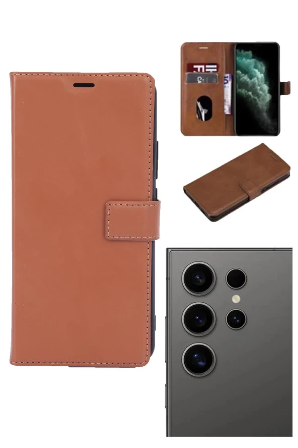 Samsung Galaxy S24 Ultra Kamera Korumalı Cüzdanlı ve Kapaklı Kılıf - Resim 2