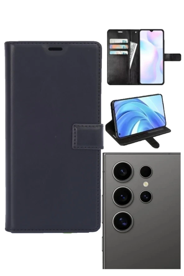 Samsung Galaxy S24 Ultra Kamera Korumalı Cüzdanlı ve Kapaklı Kılıf - Resim 5