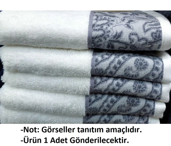 Özdilek 1 Adet Pamuklu El-Yüz Havlusu (50x90)-Paijley Kreme Gri - 2