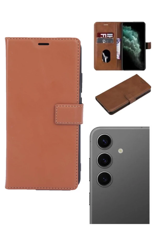 Samsung Galaxy S24 Plus Kamera Korumalı Cüzdanlı ve Kapaklı Kılıf - Resim 2