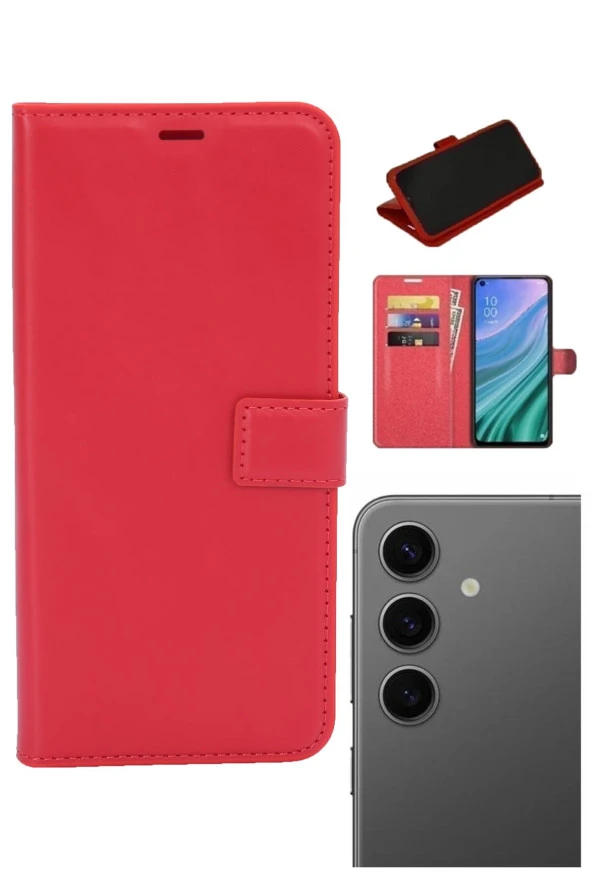 Samsung Galaxy S24 Plus Kamera Korumalı Cüzdanlı ve Kapaklı Kılıf - Resim 3