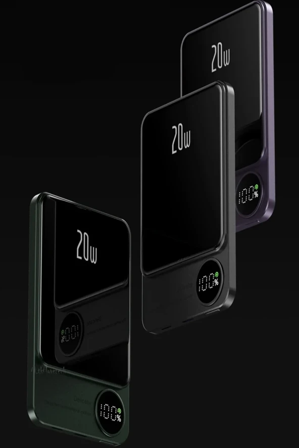 Qpen PD24 10.000 mAh 20W PD Hızlı Kablosuz Şarj Mini Powerbank - 3