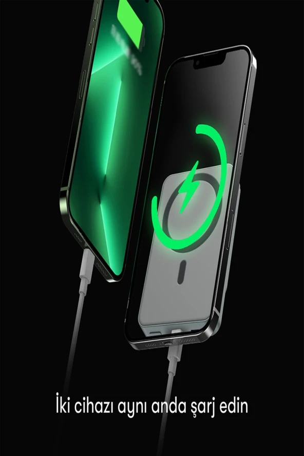 Qpen PD24 10.000 mAh 20W PD Hızlı Kablosuz Şarj Mini Powerbank - 7