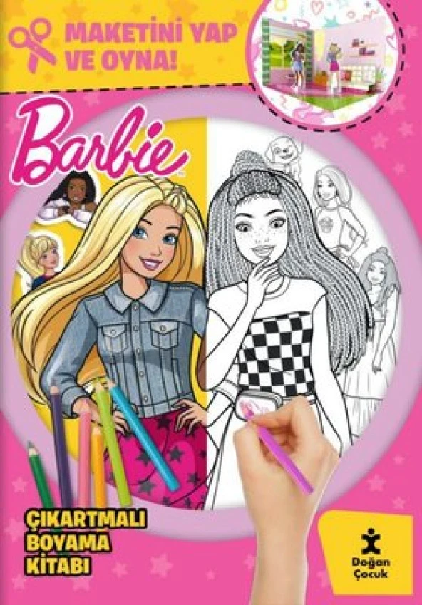 Barbie Çıkartmalı Boyama Kitabı - Maketini Yap ve Oyna!