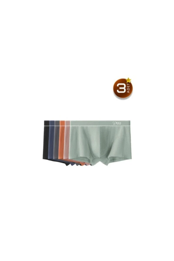 ECES DESİGN Eces Desing 3 Parça Erkekler Baksır Şort Külot Iç Çamaşırı 3 Renk Karıştırma Underwear 1011