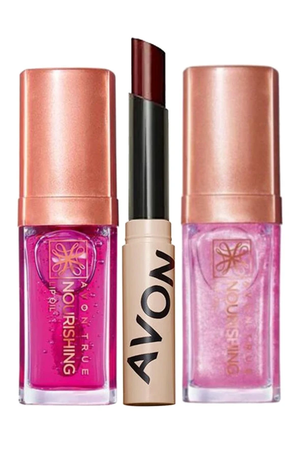 AVON True Nourishing ikili Dudak Yağı ve Plum Tinted Dudak Balmı Paketi