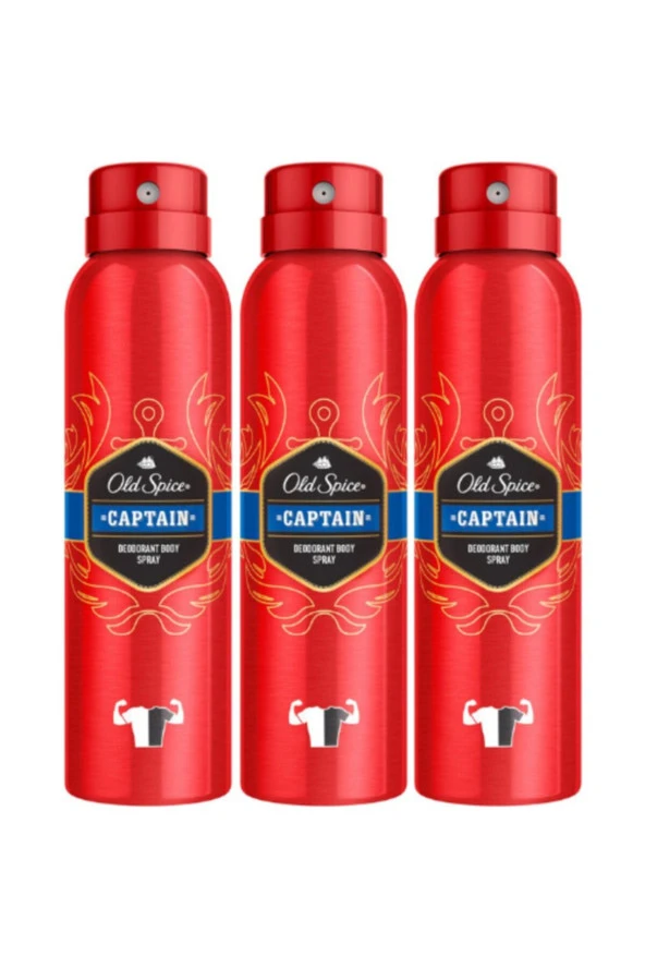 Old Spıce Captain Deodorant Sprey 150 ml 3 Adet - 1