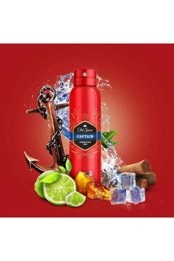 Old Spıce Sprey Deodorant 150 ml Captain 2 Adet - 1