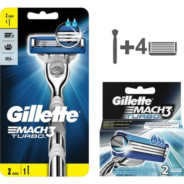 Gillette Mach3 Makina + 4'lü Yedek Başlık