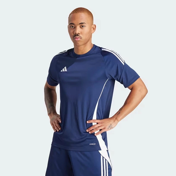 Adidas Tiro 24 Jersey Erkek Lacivert Yuvarlak Yaka Tişört IS1018