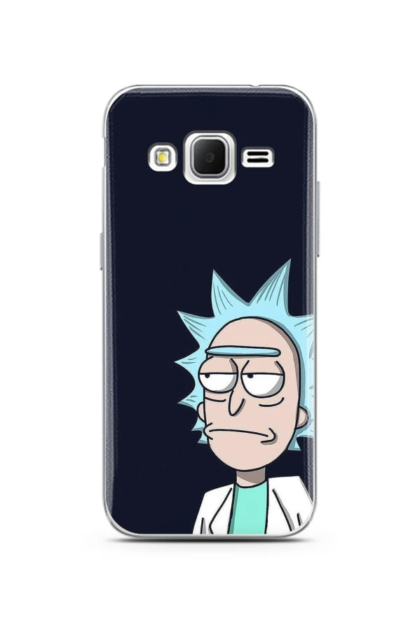 Samsung Core Prime Rick and Morty Tasarım Süper Şeffaf Silikon Telefon Kılıfı