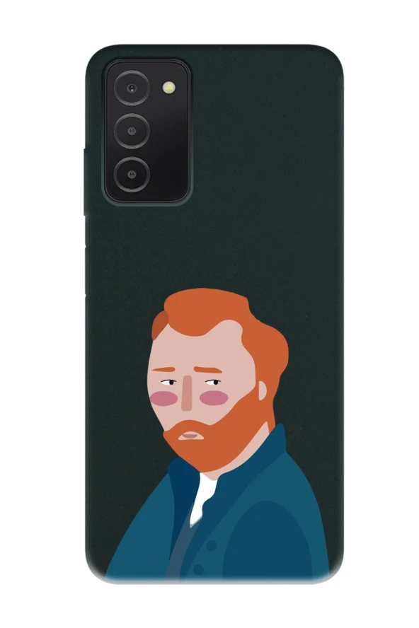 Samsung A03s Vincent Van Gogh Tasarımlı Siyah Lansman Telefon Kılıfı