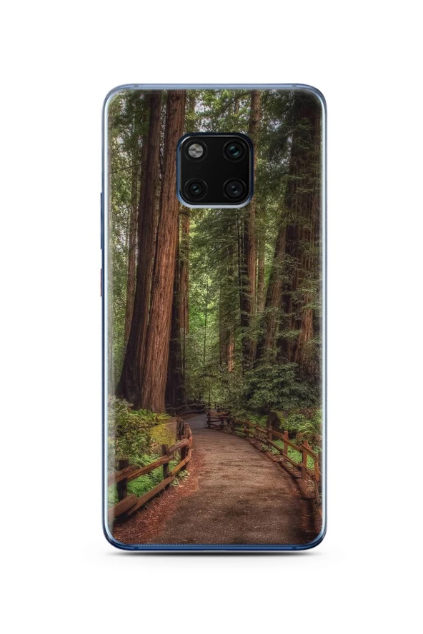 Orman Yol Tasarımlı Süper Şeffaf Silikon Telefon Kılıfı Huawei Mate 20 Pro