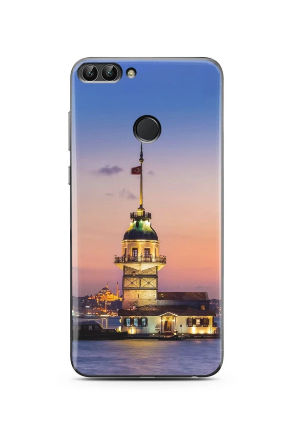 Kız Kulesi Tasarımlı Süper Şeffaf Silikon Telefon Kılıfı Huawei P Smart