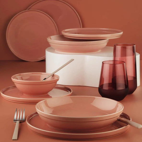 Kütahya Porselen Fit-C 24 Parça Yemek Seti Turuncu FİTC24Y2A740156 - 2