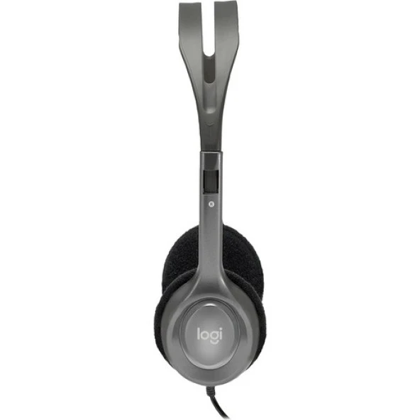 Logitech H110 Kablolu Stereo Kulaklık - Gri - Resim 2
