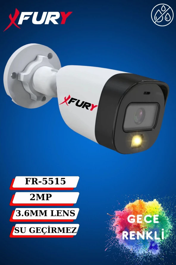 FURY 2 Kameralı 1080P 2Mp Görüntü Gece Renkli Full Hd Ultra Led Gece Renkli Güvenlik Kamerası Seti 500GB - Resim 6