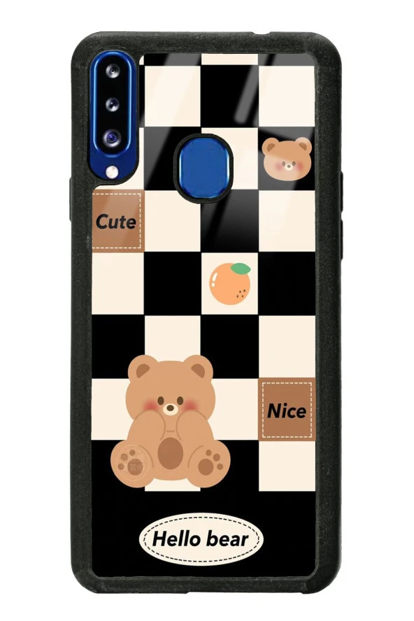 Samsung A20s Hello Bear Tasarımlı Glossy Telefon Kılıfı