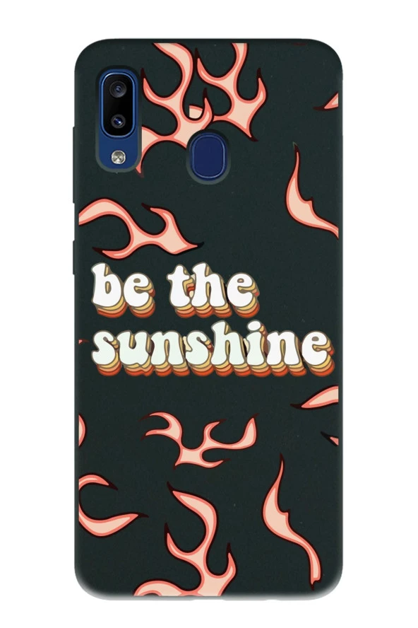 Samsung A20 - A30 Uyumlu Be The Sunshine Tasarımlı Siyah Lansman Telefon Kılıfı