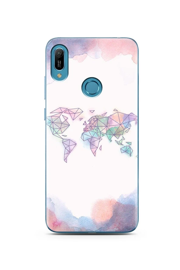 Gökkuşahı Harita Tasarım Süper Şeffaf Silikon Huawei Y6  2019 Telefon Kılıfı