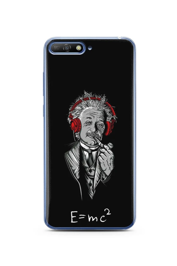 Einstein Tasarım Süper Şeffaf Silikon Huawei Y6 2018 Telefon Kılıfı