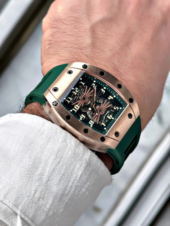 Jg. Polo Clup JPC.1223 14770.05 Silikon Kordon Otomatik Erkek Kol Saati - Resim 5