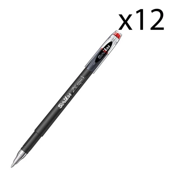 Scrikss Speed Gel Tükenmez Kalem 0.5 mm Kırmızı 12 Adet