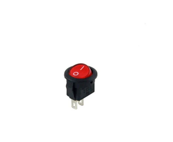 IC-134E Mini (S) Yuvarlak Işıksız Anahtar On-Off 2P Kırmızı