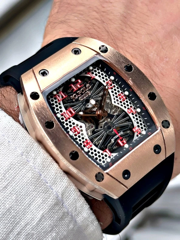 Jg. Polo Clup JPC.1223 14770.01 Silikon Kordon Otomatik Erkek Kol Saati - Resim 3