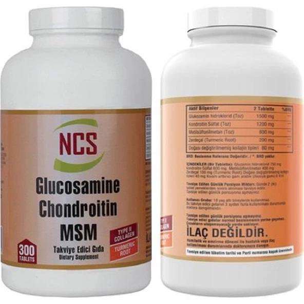 NCS Glucosamine Chondroitin MSM Collagen Turmeric 300 Tablet ürün görseli
