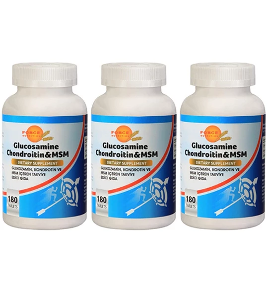 Force Nutrition Glucosamine Chondroitin & MSM 180 Tablet - 3 Adet