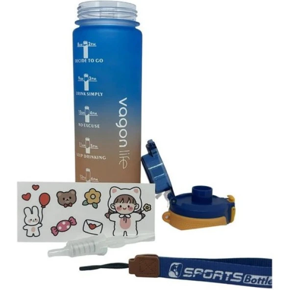 Vagonlife Motivasyon Su Matarası 1000ML Pembe - 3