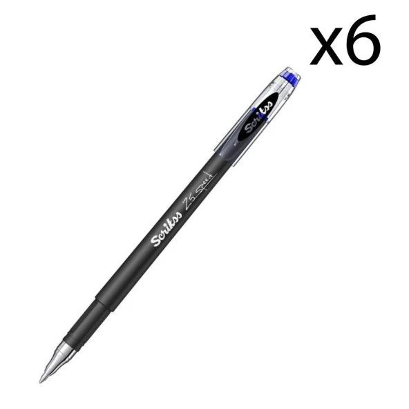 Scrikss Speed Gel Tükenmez Kalem 0.5 mm Mavi 6 Adet