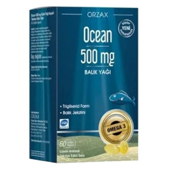 Ocean Omega 3 Balık Yağı 500 mg 60 Kapsül ürün görseli
