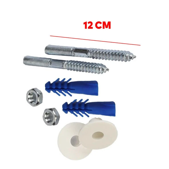 Alafranga Oturma Tuvalet Taşı Montaj Vidası Tüm Modeller İle Uyumlu Çift Taraflı Dişli - Resim 2