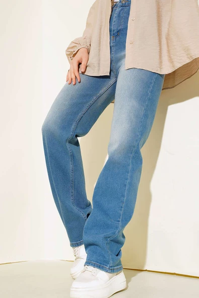 Uzun Kot Pantolon Açık Mavi - Resim 2