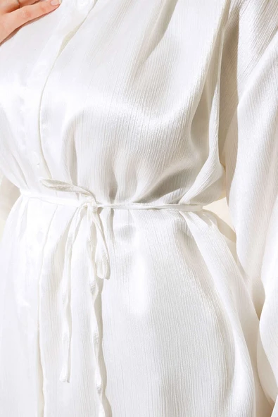 Parlak Gömlekli Takım Ekru - Resim 4