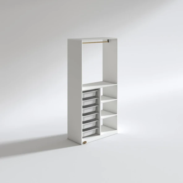 Kenzlife giysi dolabı yalın crd 180*090*30 kapaksız arkalıksız 6 sepetli - Resim 3