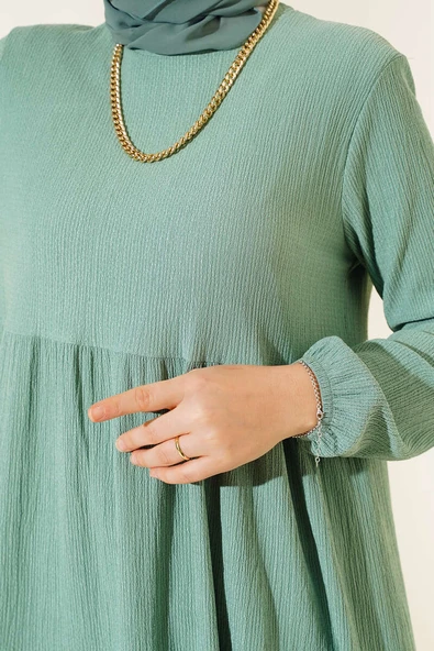 Kol Lastikli Tunik Çağla Yeşili - Resim 4