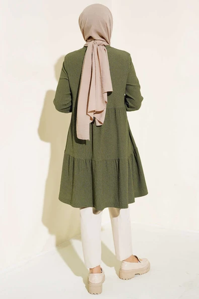 Kol Lastikli Tunik Haki - Resim 3