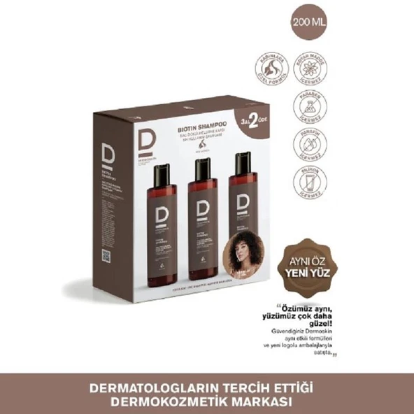 Dermoskin Biotin Şampuan Saç Dökülmesine Karşı Kadın 200 ml - 3 Al 2 Öde - 2