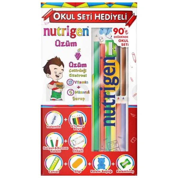 Nutrigen Üzüm Pediatrik Şurup 200 ml - Okul Seti Hediyeli